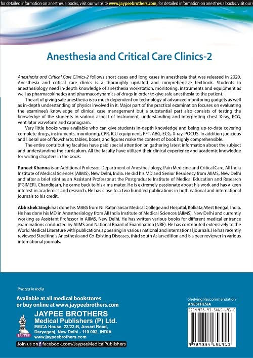 ANESTHESIA AND CRITICAL CARE CLINICS-2 - Retail Maharaj