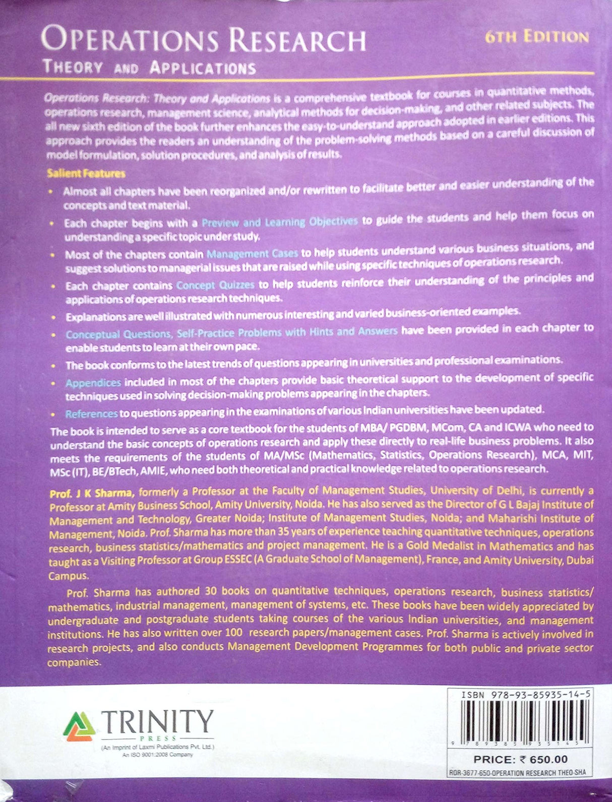 OPERATIONS RESEARCH, 6 ED - Retail Maharaj
