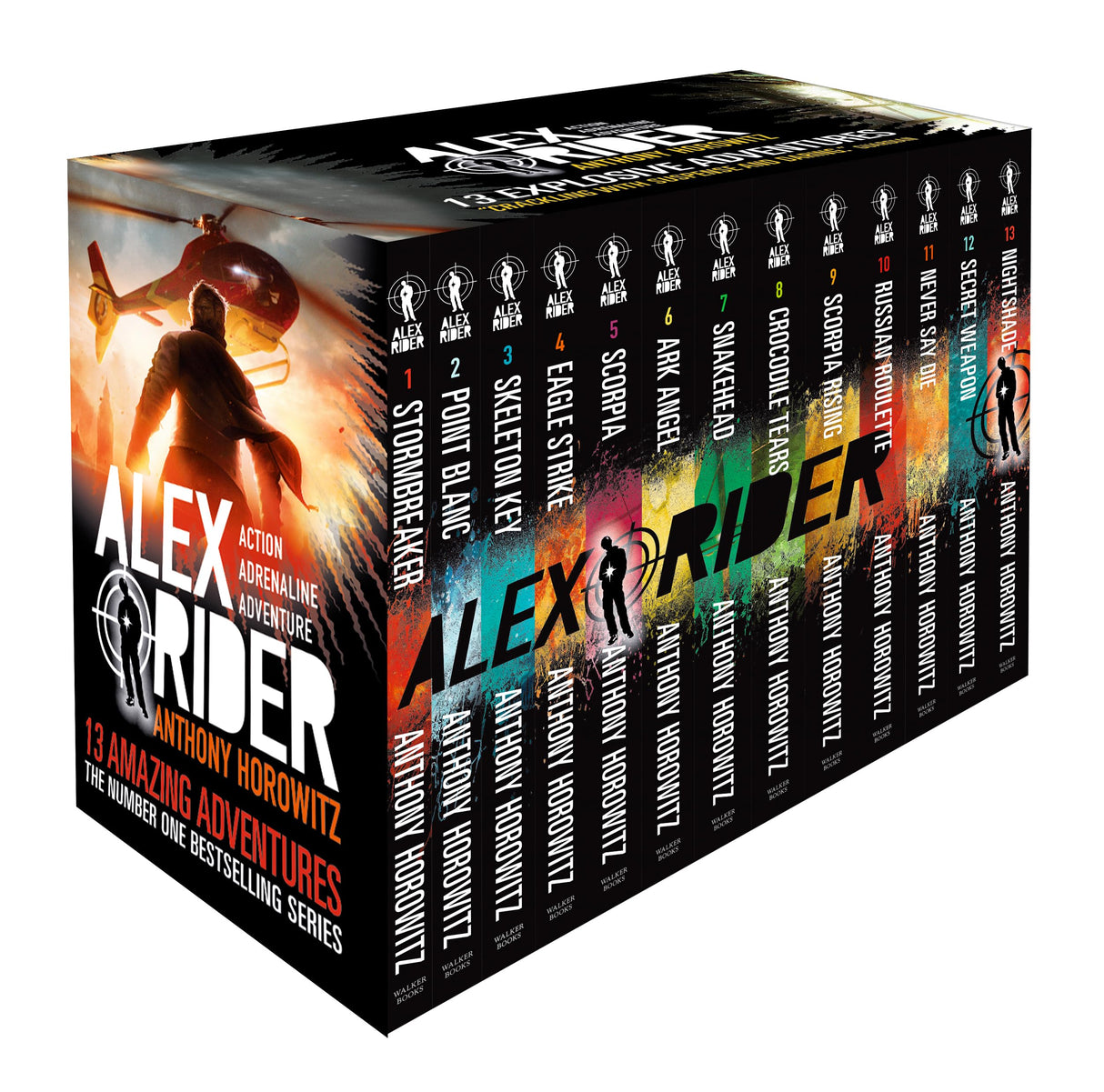 Alex Rider 13 Books Collection Boxset (Stormbreaker, Point Blanc, Skeleton Key, Eagle Strike and More) - Retail Maharaj