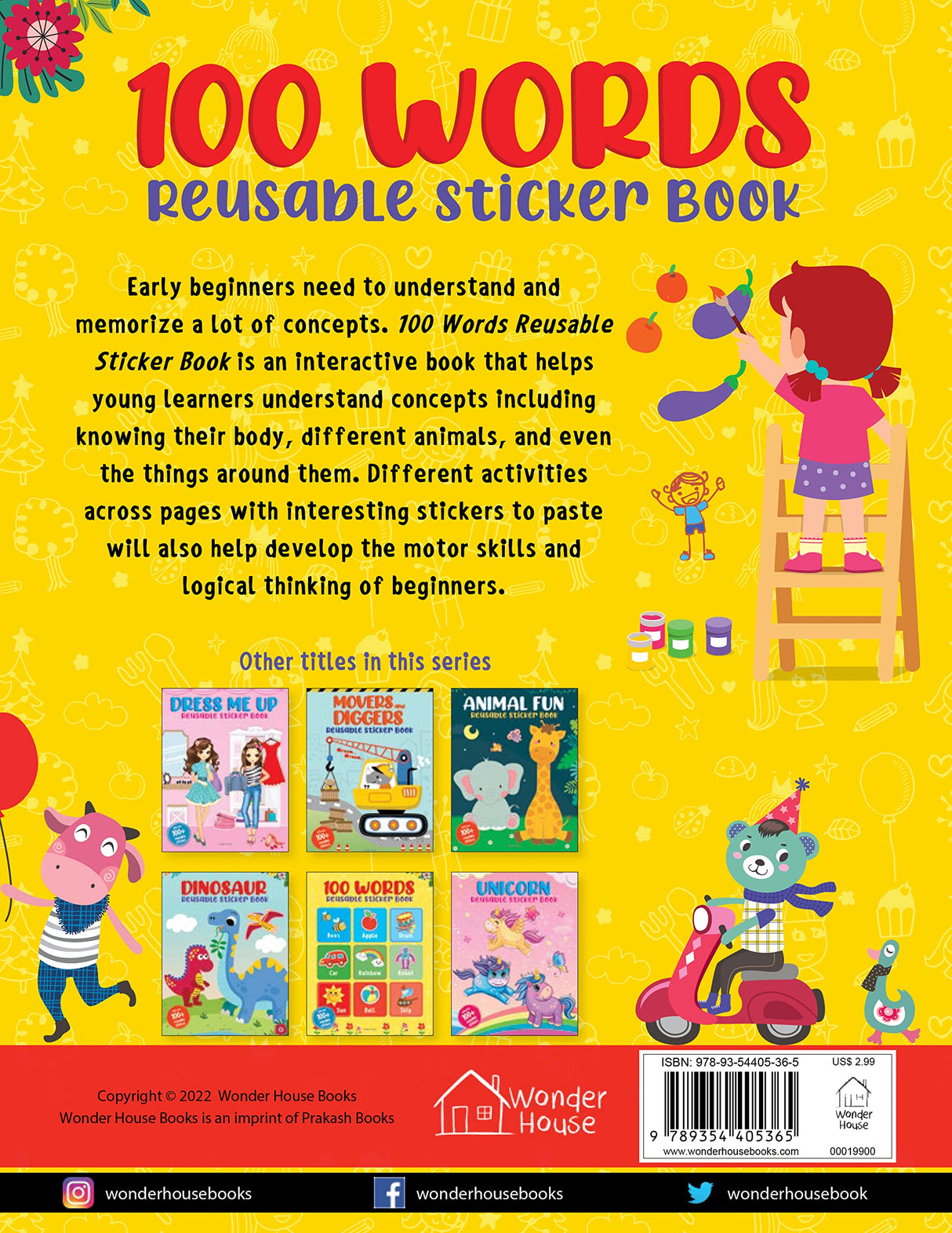 100 Words Reusable Sticker Book For Children - Retail Maharaj