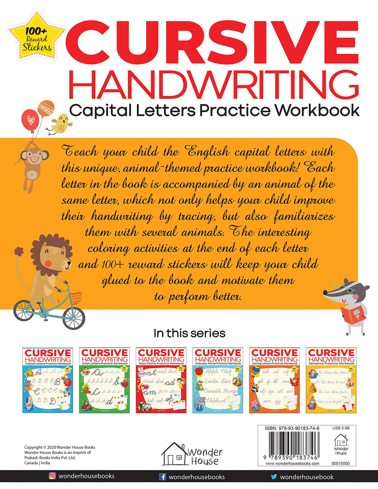 Cursive Handwriting Practice Workbook: Capital Letters | Level 1 | Ages 5–8 | Build Writing Skills with Fun Exercises - Retail Maharaj