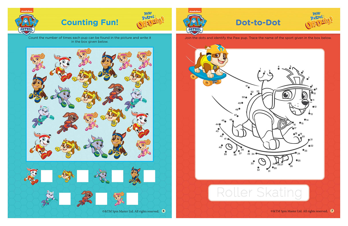Nickelodeon Paw Patrol – Off Duty! Fun Learning Set | Wipe & Clean Mats, Coloring Sheets, Stickers, Certificate & Pen | Ages 3–7 | Learn Through Play with Your Favorite Pups - Retail Maharaj