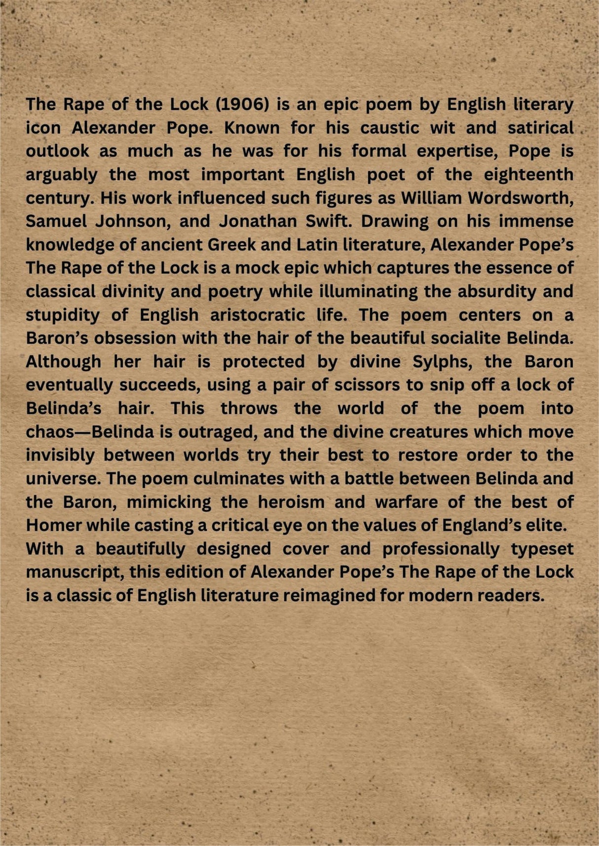 The Rape of The Lock - Retail Maharaj