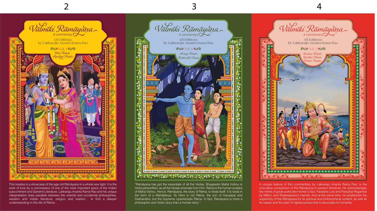 Sri Lakkaraju Ananta Rama Rao's Valmiki Ramayana: A commentary (II Edition) - 3 Volumes Set - Retail Maharaj