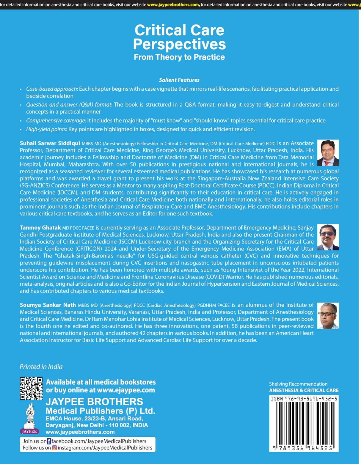 CRITICAL CARE PERSPECTIVES FROM THEORY TO PRACTICE - Retail Maharaj