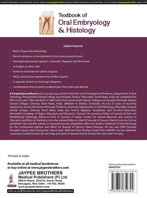 TEXTBOOK OF ORAL EMBRYOLOGY & HISTOLOGY - Retail Maharaj