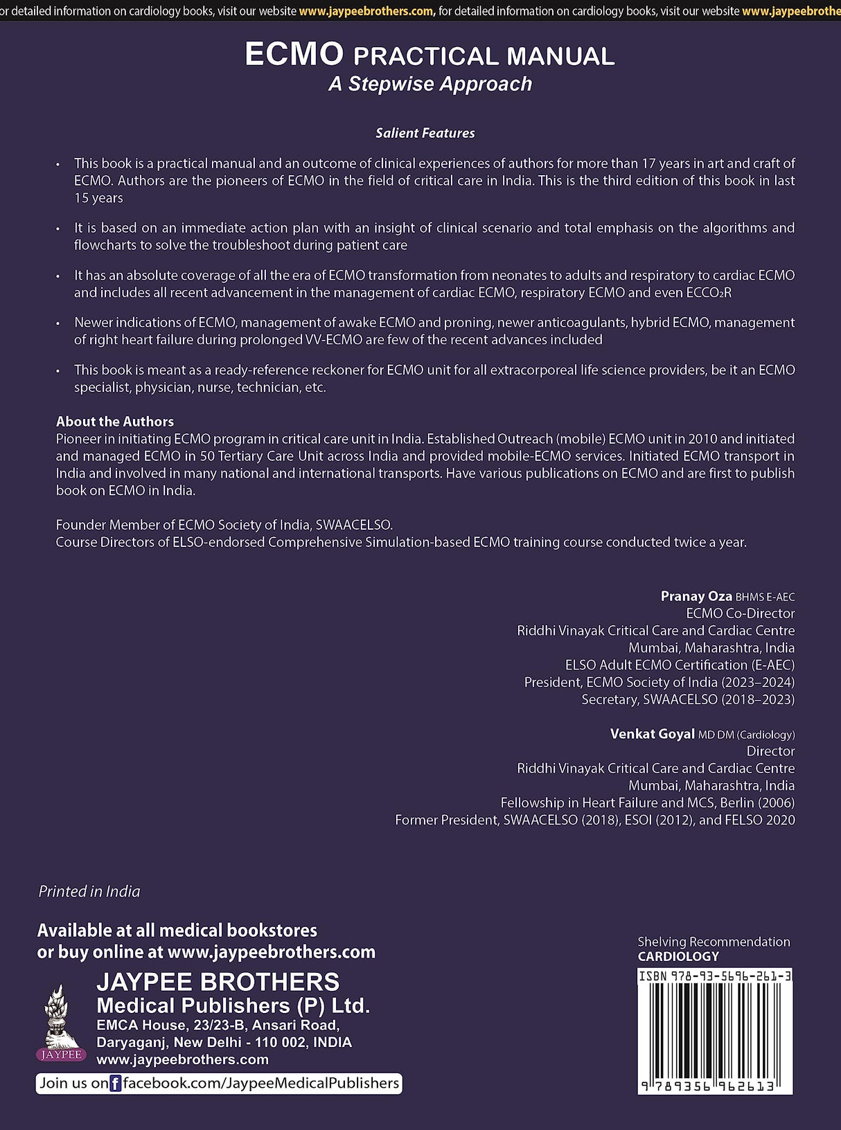 ECMO PRACTICAL MANUAL: A STEPWISE APPROACH - Retail Maharaj