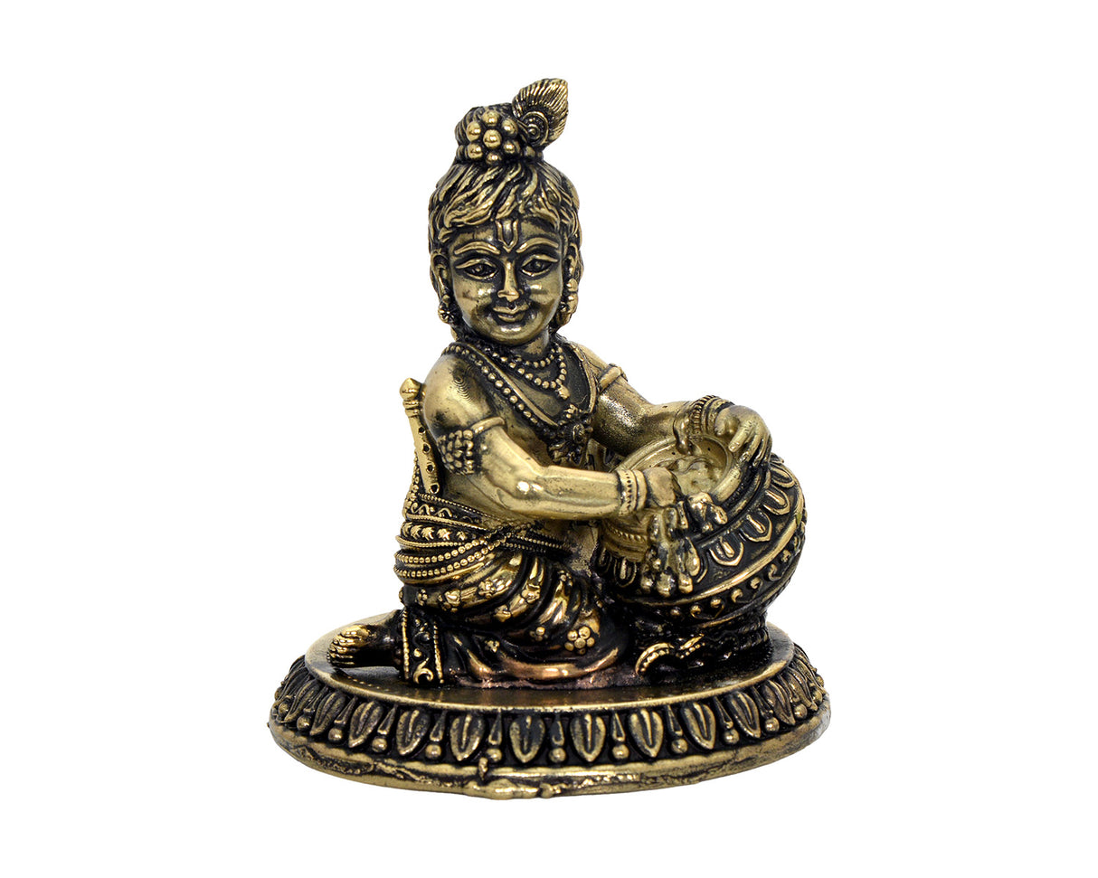 Bal Krishna 3" Brass Murti - Retail Maharaj