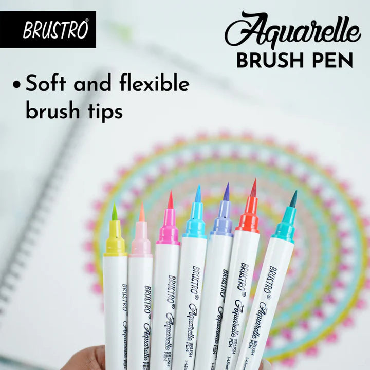 Brustro Aquarelle Brush Pen Set of 24, Watercolor Brush Pens for Art and Calligraphy - Retail Maharaj