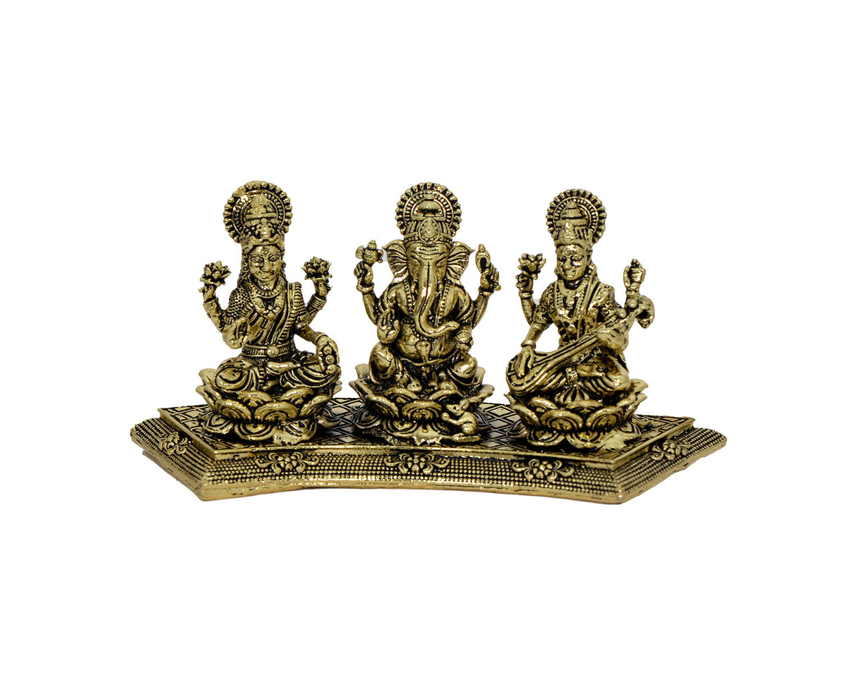 Ganesh Laxmi Saraswati Brass Murti - Retail Maharaj