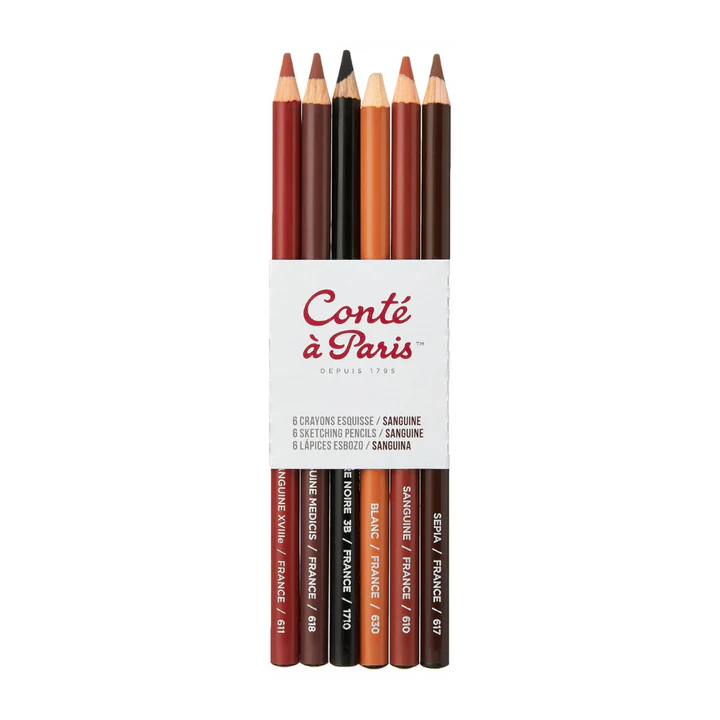 Conte A Paris Sanguine Sketching Pencil Set for Figure Drawing Shading and Artistic Sketch - Retail Maharaj