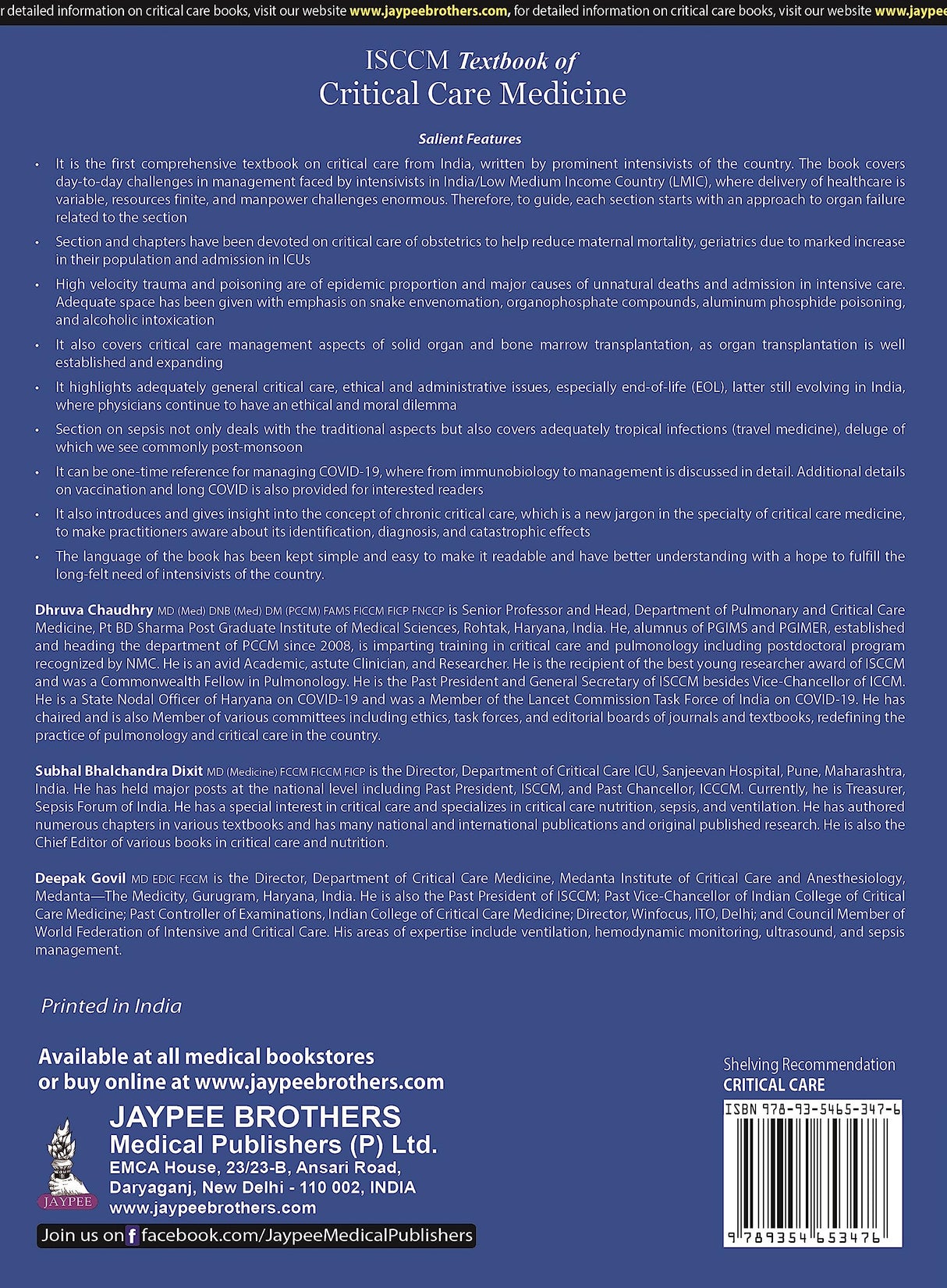 ISCCM TEXTBOOK OF CRITICAL CARE MEDICINE - Retail Maharaj