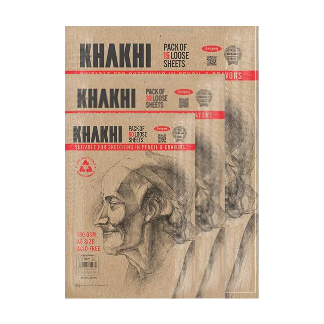 Anupam Khakhi Drawing Paper Loose Sheets 180 GSM Recyclable - Retail Maharaj