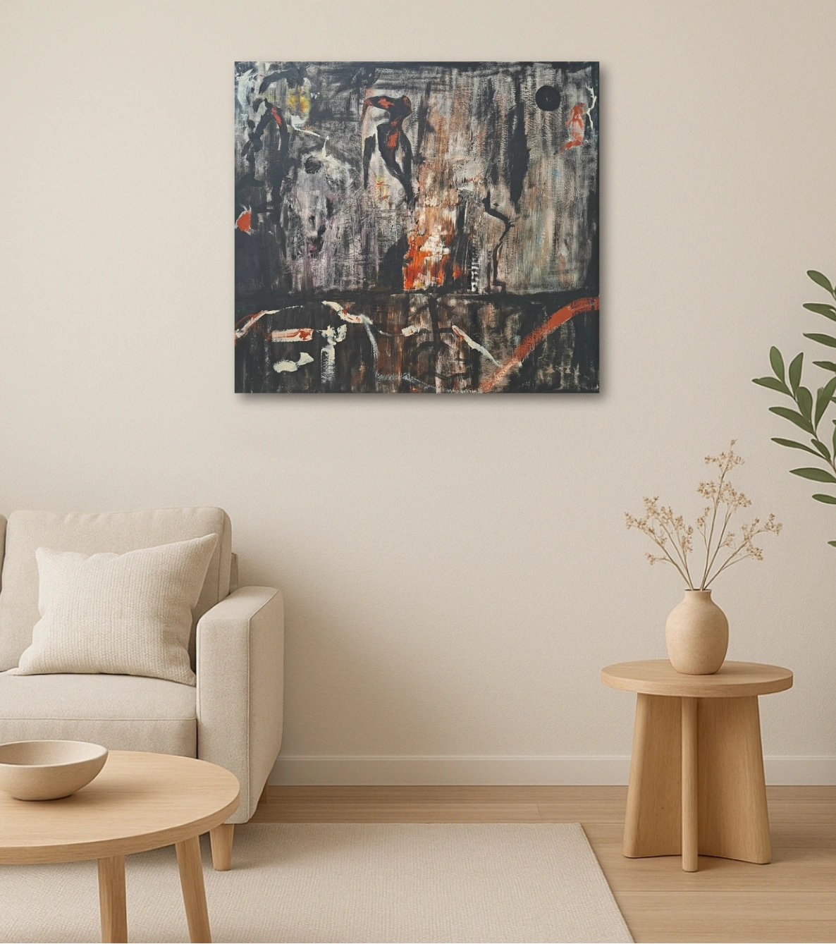 Premium Large Abstract Canvas Wall Art – "Untitled" (The Clone Within Series)