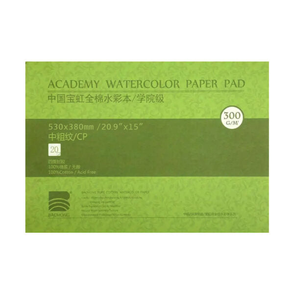 Baohong Academy Cold Press Watercolour Block 300gsm 20 Sheets - Retail Maharaj