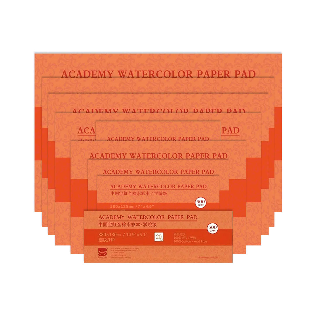Baohong Academy Hot Pressed Watercolour Paper Block 300 GSM 100 Percent Cotton - Retail Maharaj