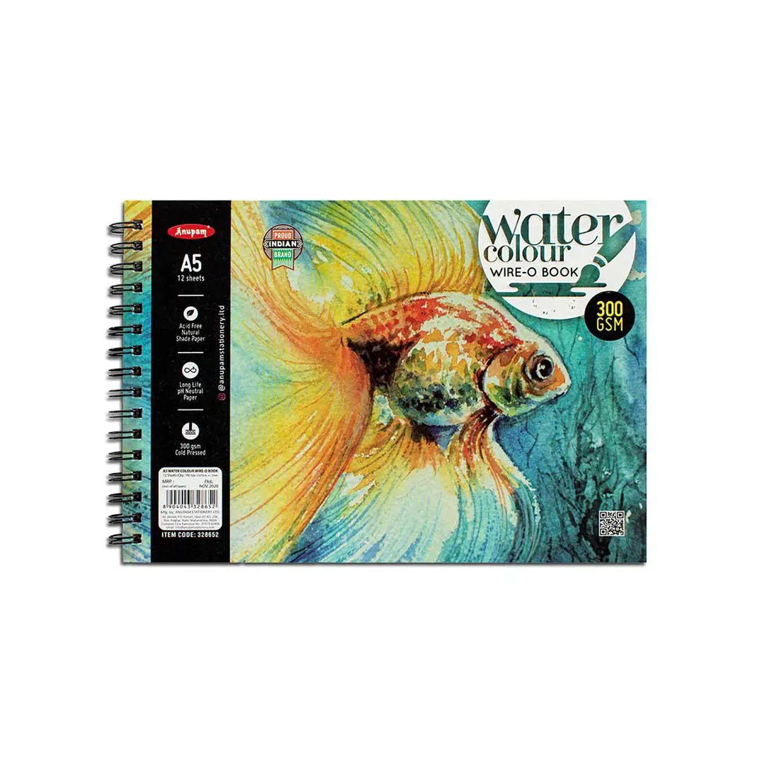 Anupam Cold Pressed Watercolour Paper Wire O Book 300 GSM - Retail Maharaj