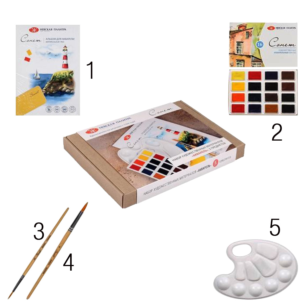 Sonnet Watercolour Artist Starter Kit Travel Painting Set by Nevskaya Palitra - Retail Maharaj