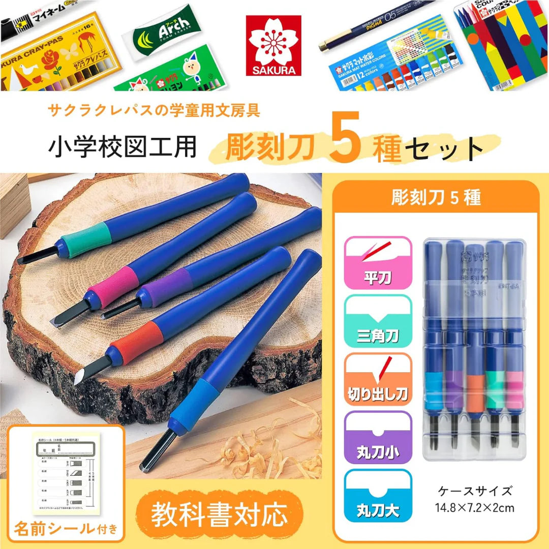 Sakura Rubber Grip Carving Tool Set for Precision Sculpting and Craft Work - Retail Maharaj