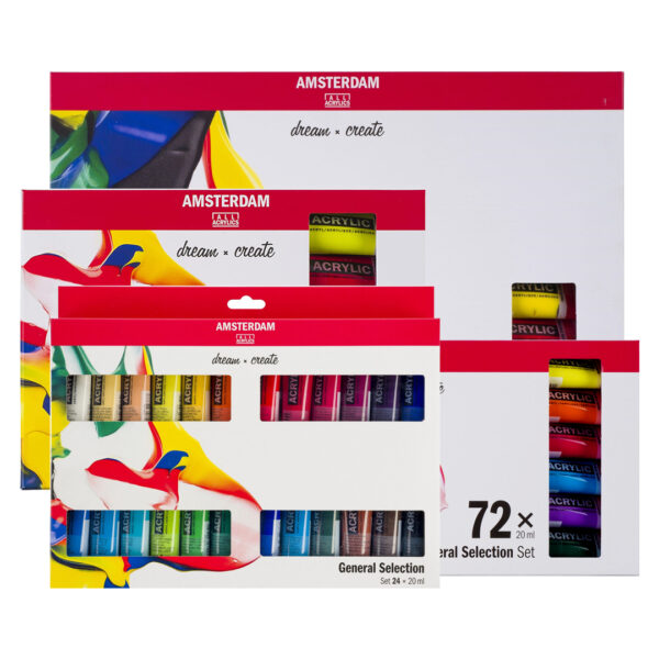 Royal Talens Amsterdam Standard Series Acrylic Paint General Selection Set Premium Artist Colours - Retail Maharaj