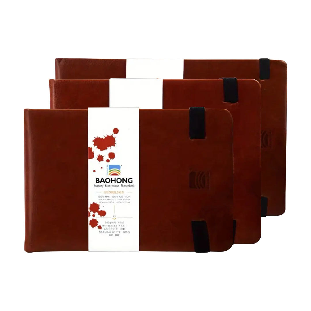 Baohong Academy Hot Pressed Watercolour Sketchbook 300 GSM 100 Percent Cotton - Retail Maharaj