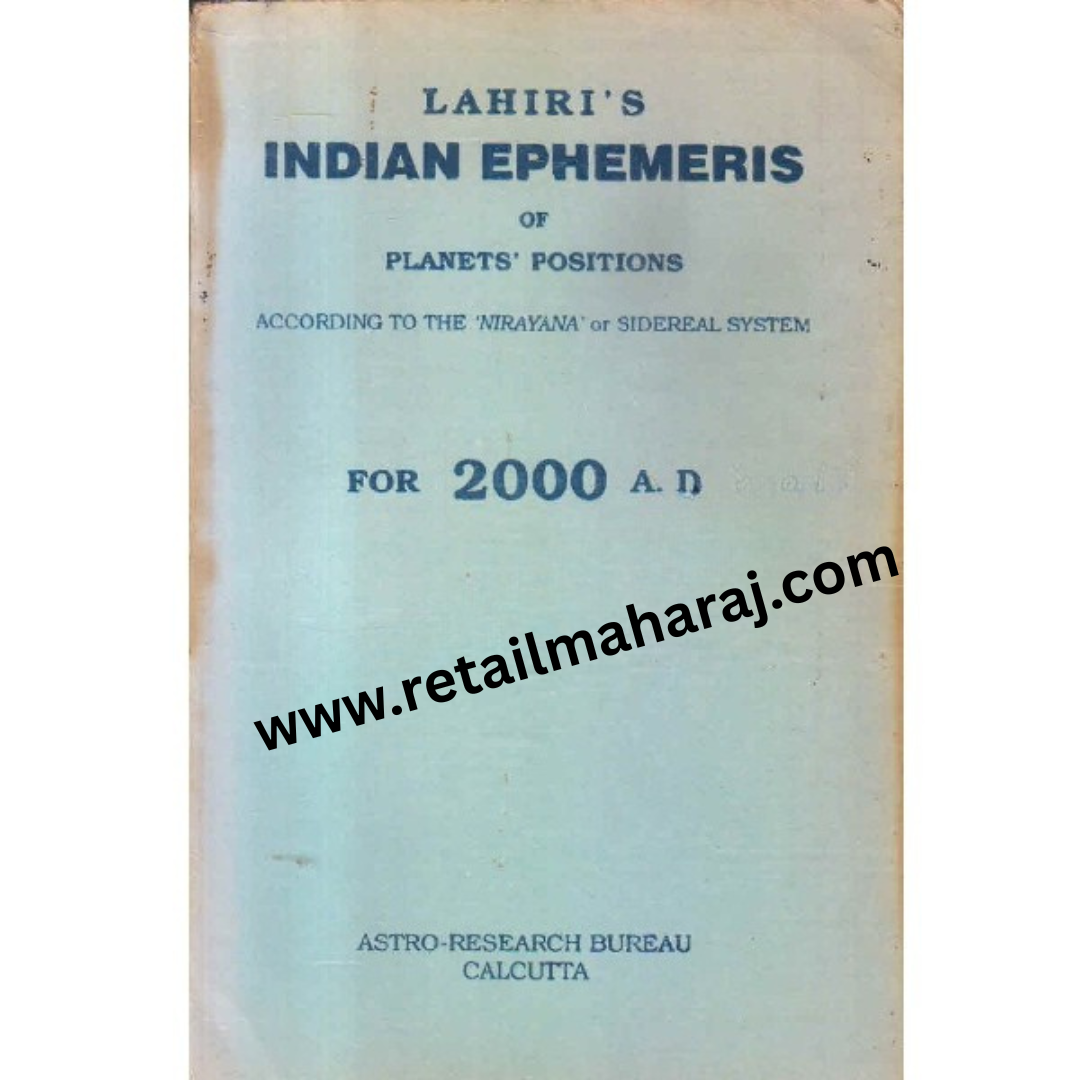 Indian ephemeris of planets according to the nirayana or sidereal system for 2000 A D - Retail Maharaj