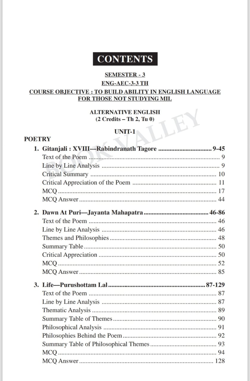AEC Alternative English Semester-III (English Version) C.U - Retail Maharaj