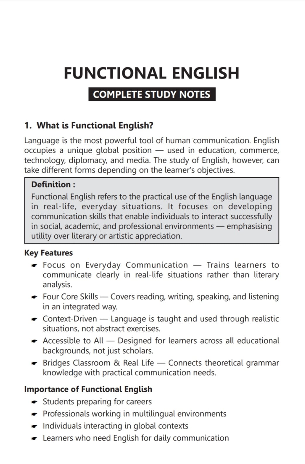 Functional English (AEC 2041) Semester - 2 ,B.U (English Version) - Retail Maharaj