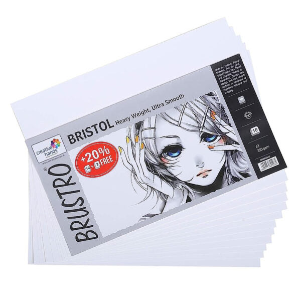Brustro Bristol Ultra Smooth Paper 250 GSM Archival Illustration Sheets - Retail Maharaj
