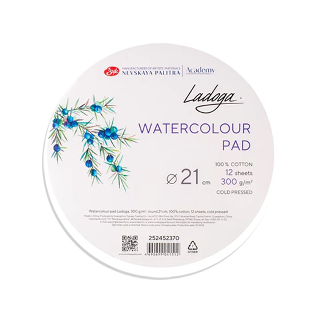 Ladoga Cold Press Watercolor Round Paper Pads 100% Cotton, - Retail Maharaj