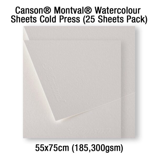 Canson Montval Cold Press Watercolour Sheets Artist Paper Pack - Retail Maharaj