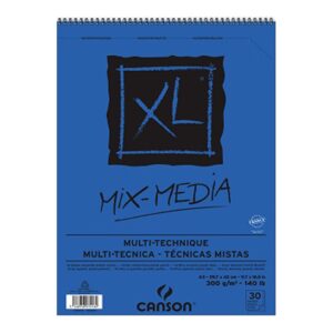 Canson XL Mixed Media Sketchbook 300 GSM Spiral Bound for Watercolour Acrylic and Gouache - Retail Maharaj