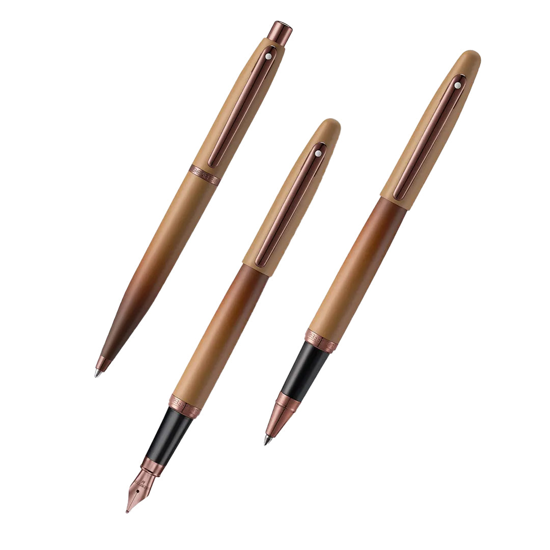 Sheaffer VFM 9428 Coffee Edition Matt Brown Pen with Regal Brown PVD Trims - Retail Maharaj