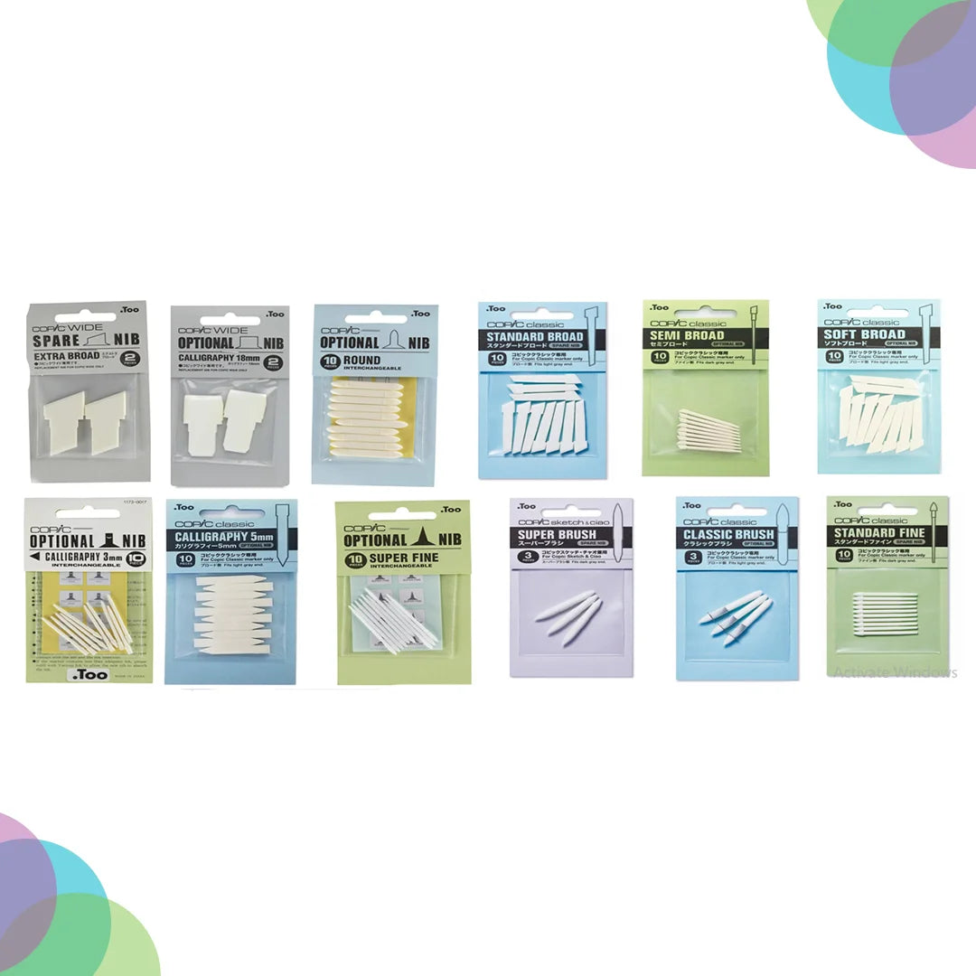 Copic Replacement Nibs for Precision Control and Extended Marker Life - Retail Maharaj