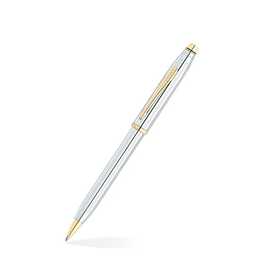 Cross Century II Medalist Ballpoint Pen Chrome Gold Trim - Retail Maharaj
