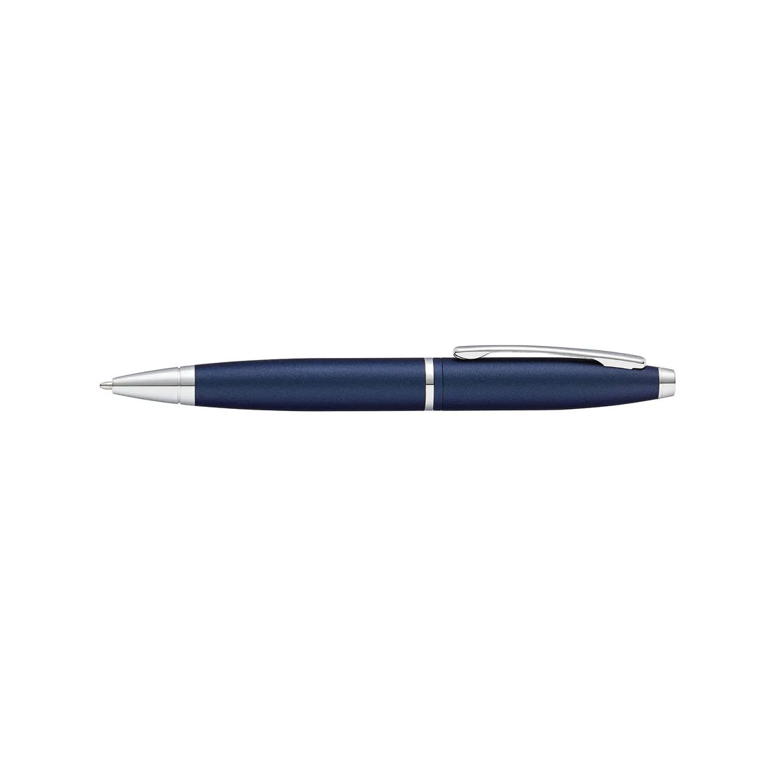 Cross AT0112-18 Calais Matte Metallic Ballpoint Pen Midnight Blue with Chrome Trims - Retail Maharaj