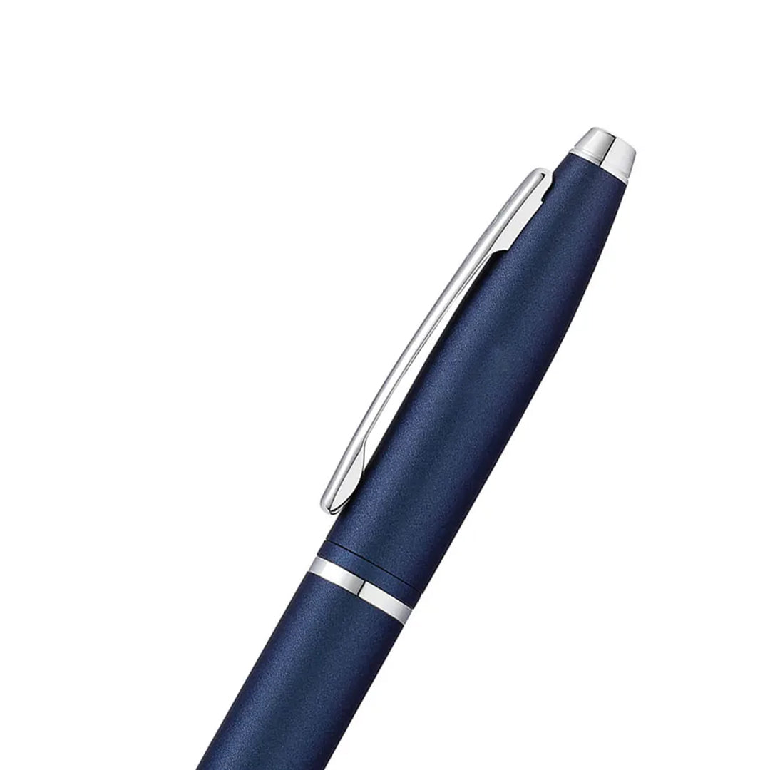 Cross AT0112-18 Calais Matte Metallic Ballpoint Pen Midnight Blue with Chrome Trims - Retail Maharaj