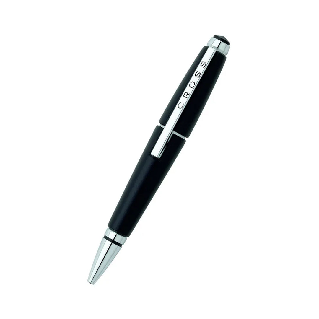 Cross Edge Black Rollerball Pen with Chrome Trim