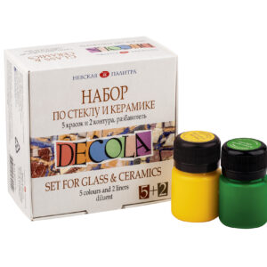DECOLA Ceramic Colour Set – 5 × 20 ml with 2 Liners (Made in Russia)
