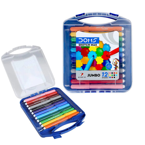 DOMS Sketch Max Jumbo Sketch Pen Set – 12 Shades - Retail Maharaj