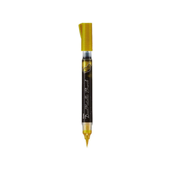 Pentel Dual Metallic Brush Pen Opaque Metallic Ink - Retail Maharaj