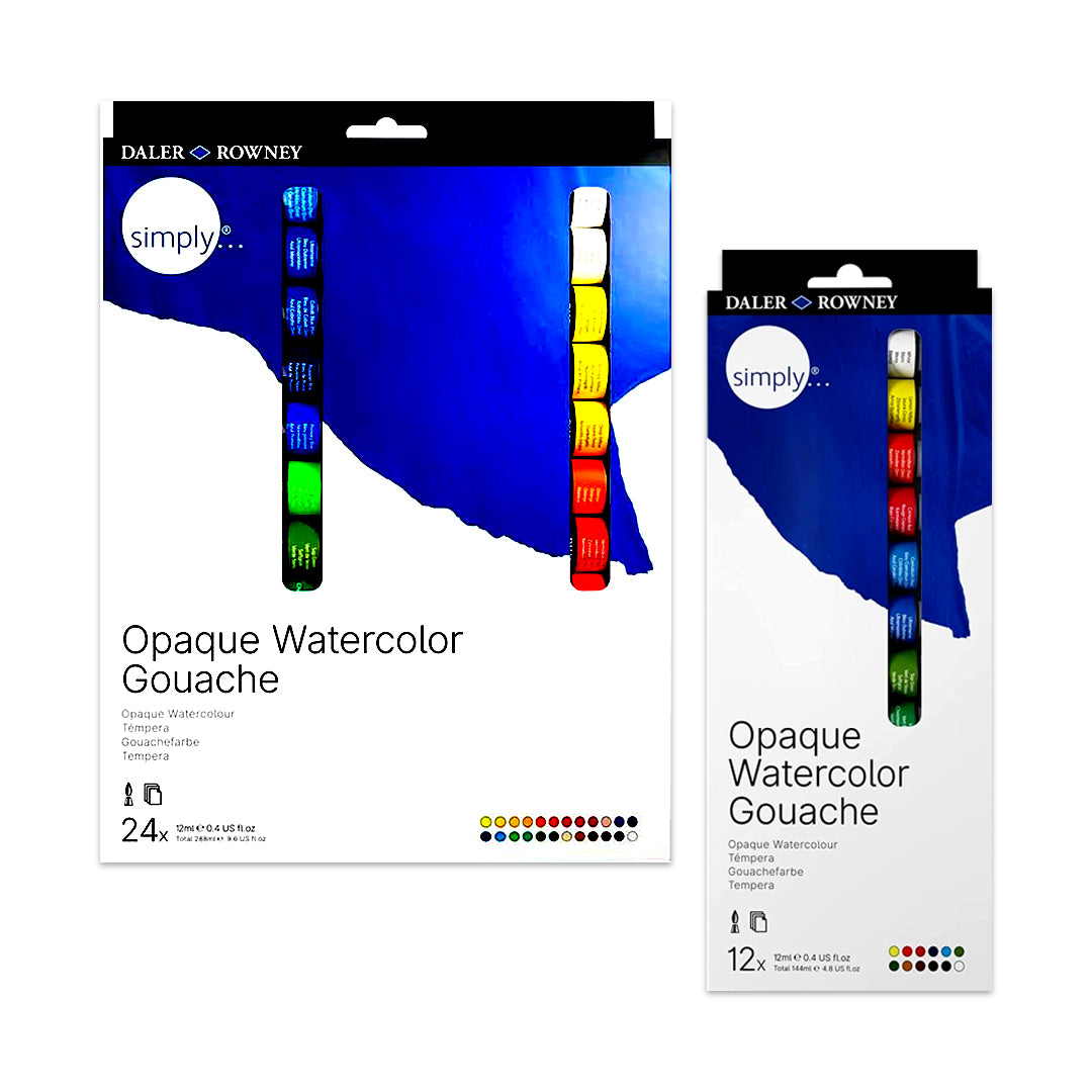 Daler Rowney Simply Opaque Watercolour Gouache Paint Set for Beginners and Hobby Artists - Retail Maharaj