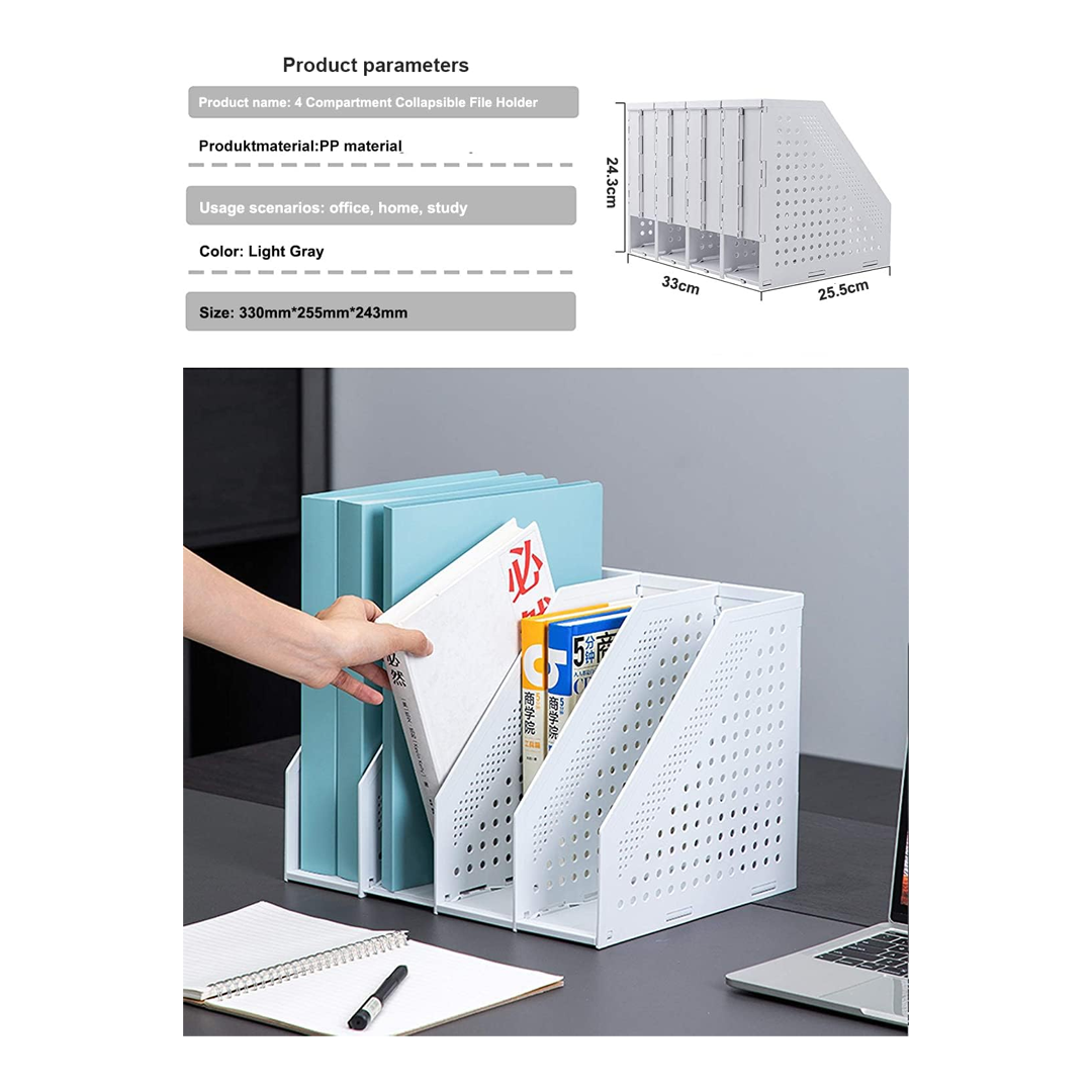 Deli Foldable Quadruplicate Magazine File A4 Desk Organizer - Retail Maharaj