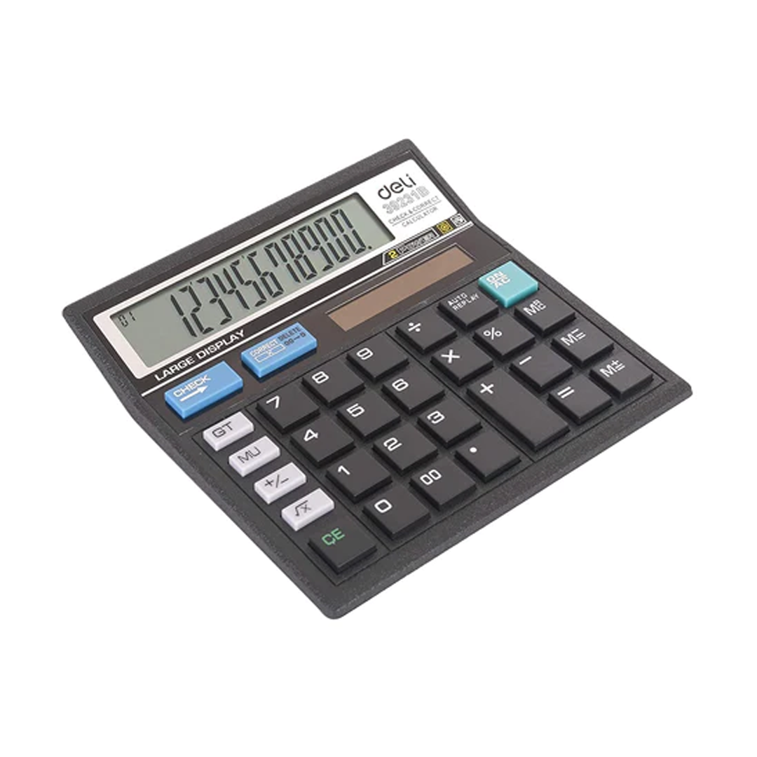 Deli 39231B 12-Digit 120 Step Check Desktop Calculator Black - Retail Maharaj