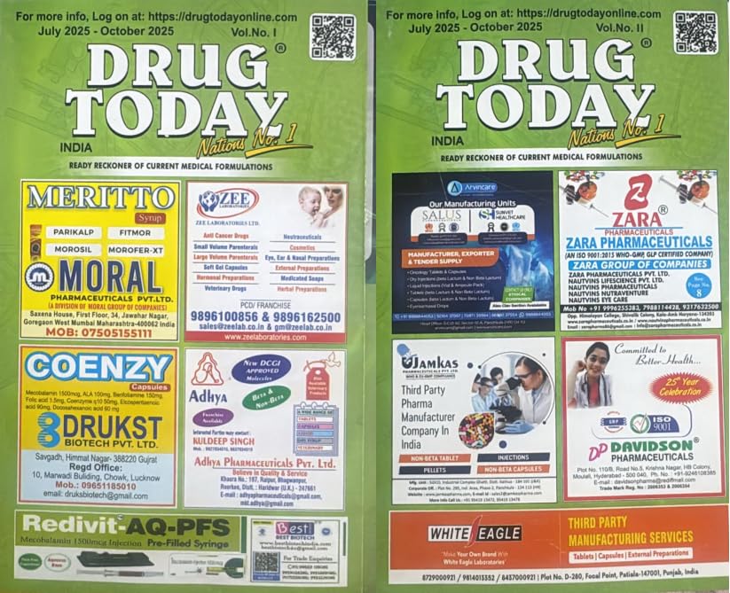 Drug Today ( Vol - I & II ) July 2025 - October 2025 (English Version) - Retail Maharaj