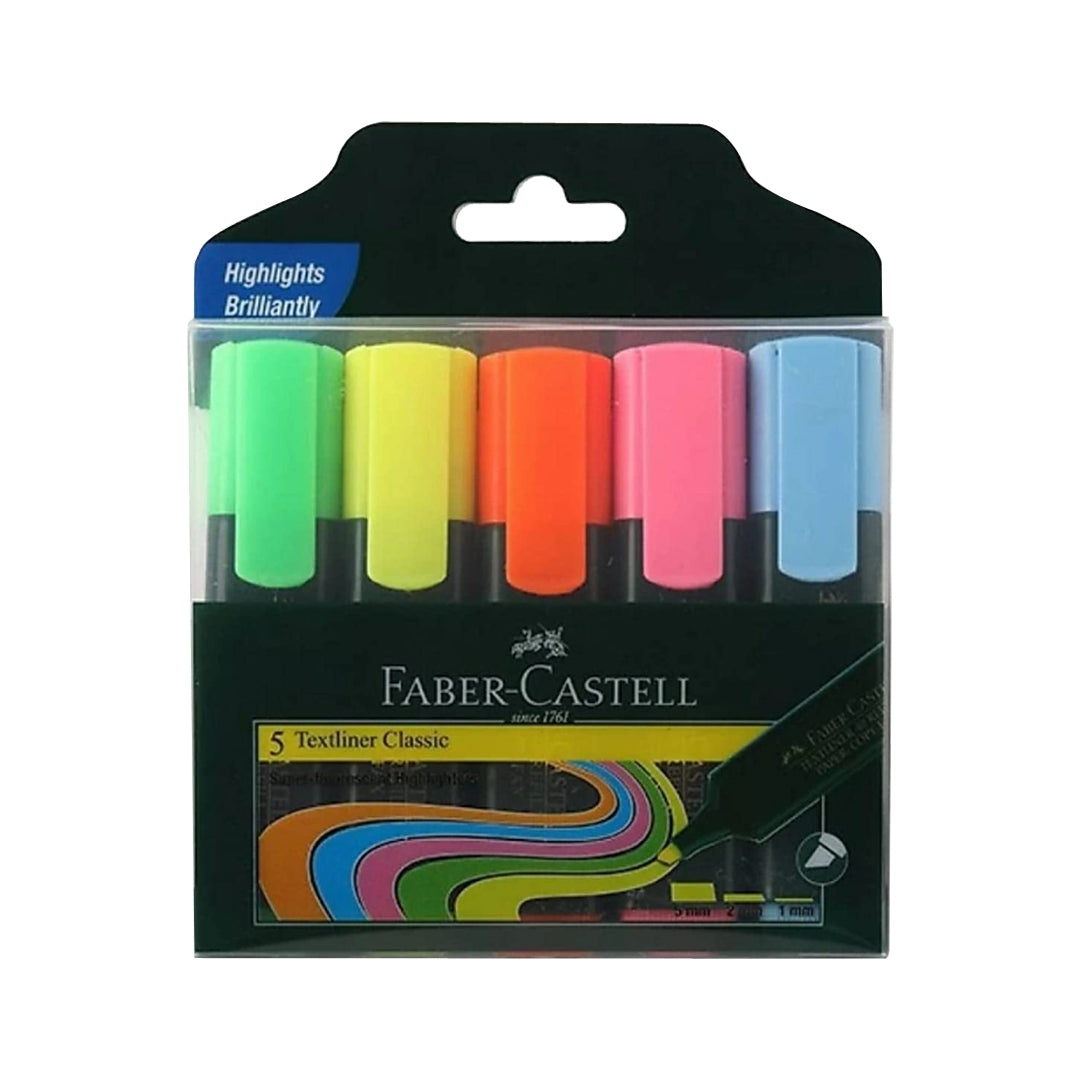 Faber Castell Textliner Classic Highlighter Marker Set for Study and Office Use - Retail Maharaj