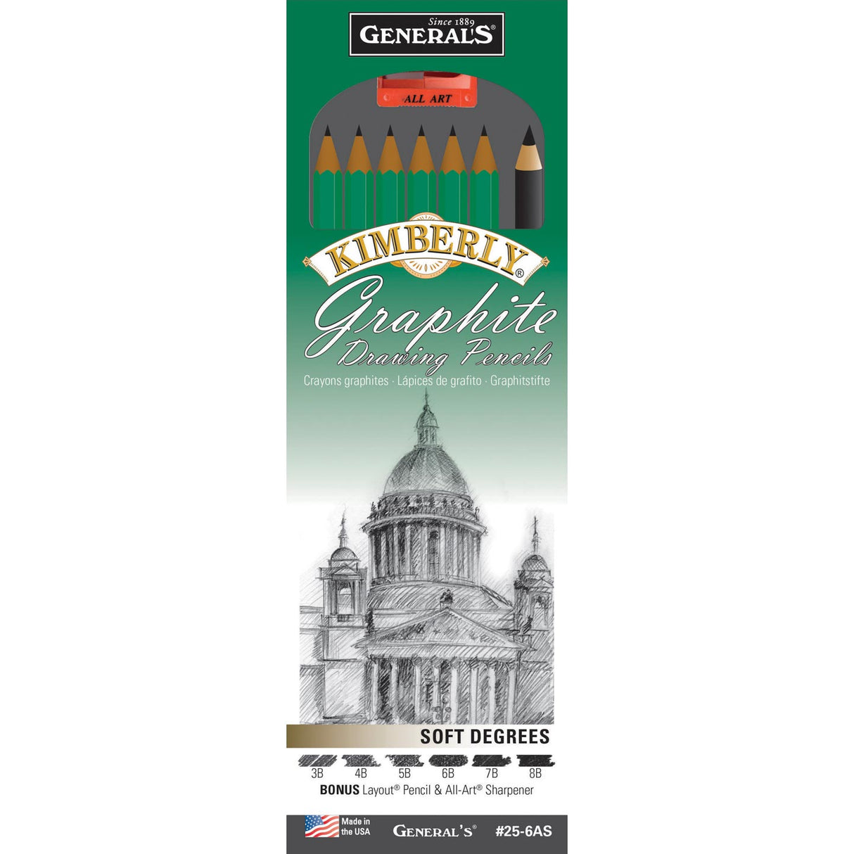 General’s Kimberly Graphite Pencil Kit – Soft Degrees Set with Sharpener - Retail Maharaj