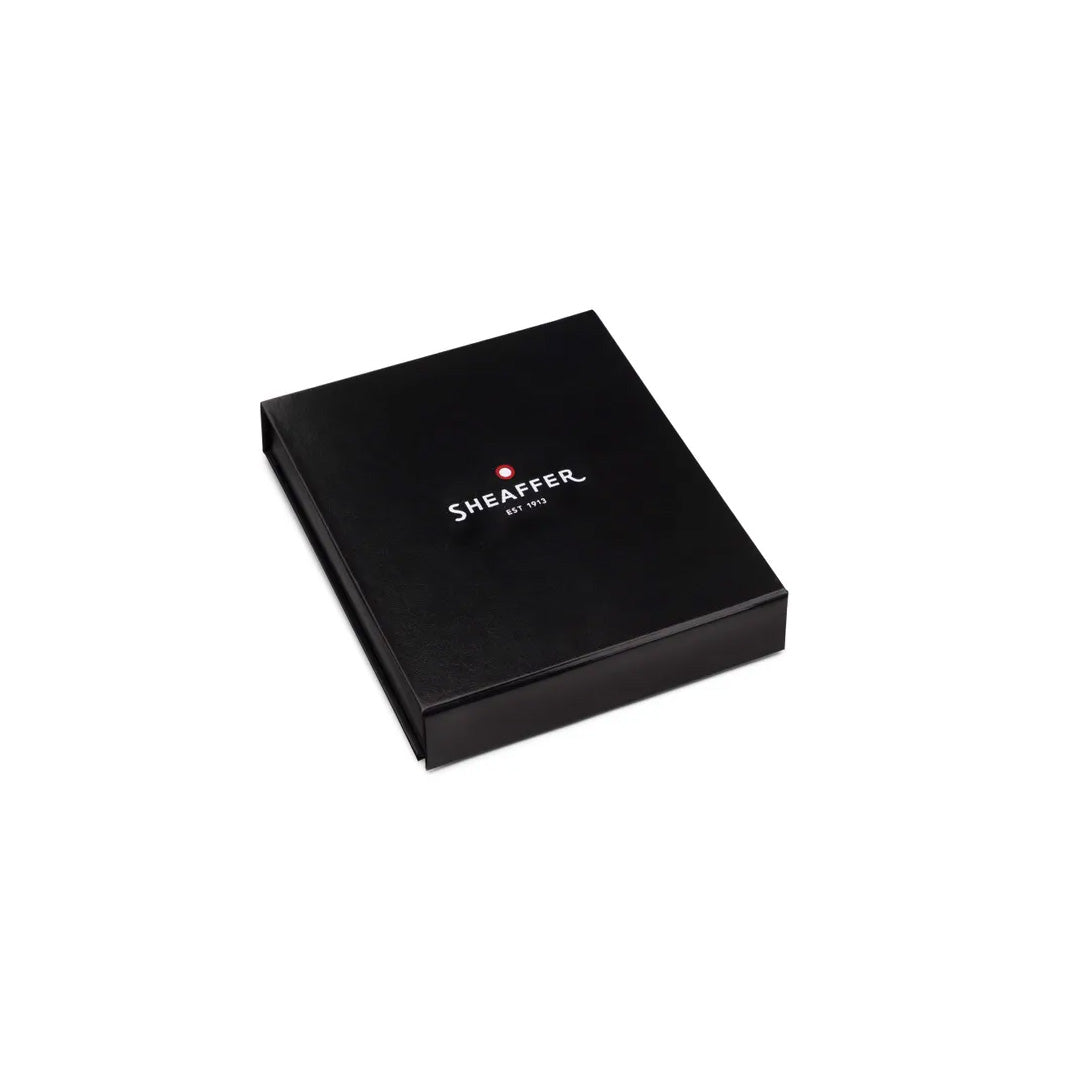 Sheaffer 100 Ballpoint Pen and Desk Table Clock Gift Set Bright Chrome Gold - Retail Maharaj