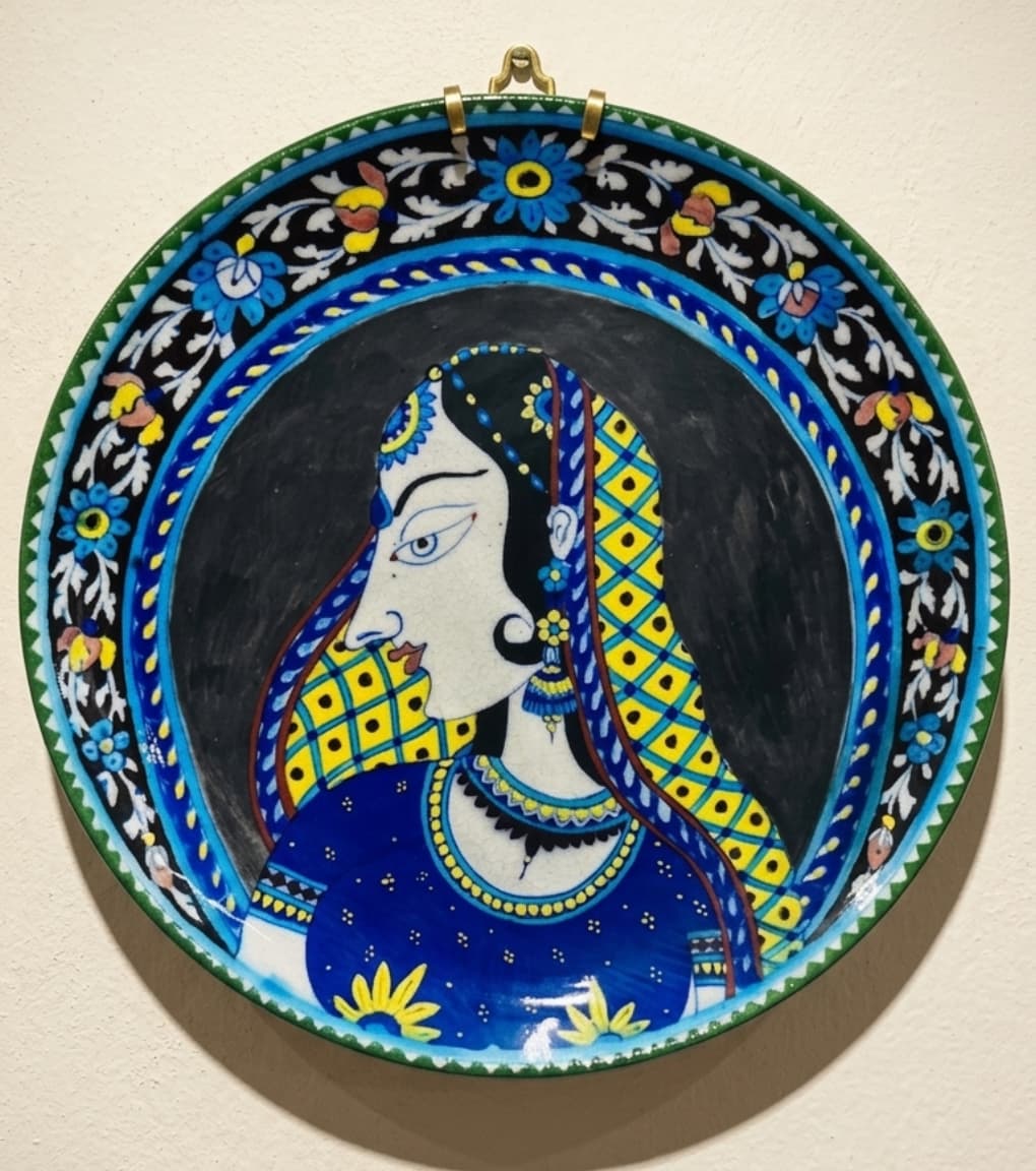 Rajputani Grace Jaipur Blue Pottery Decorative Wall Plate (10 Inch)
