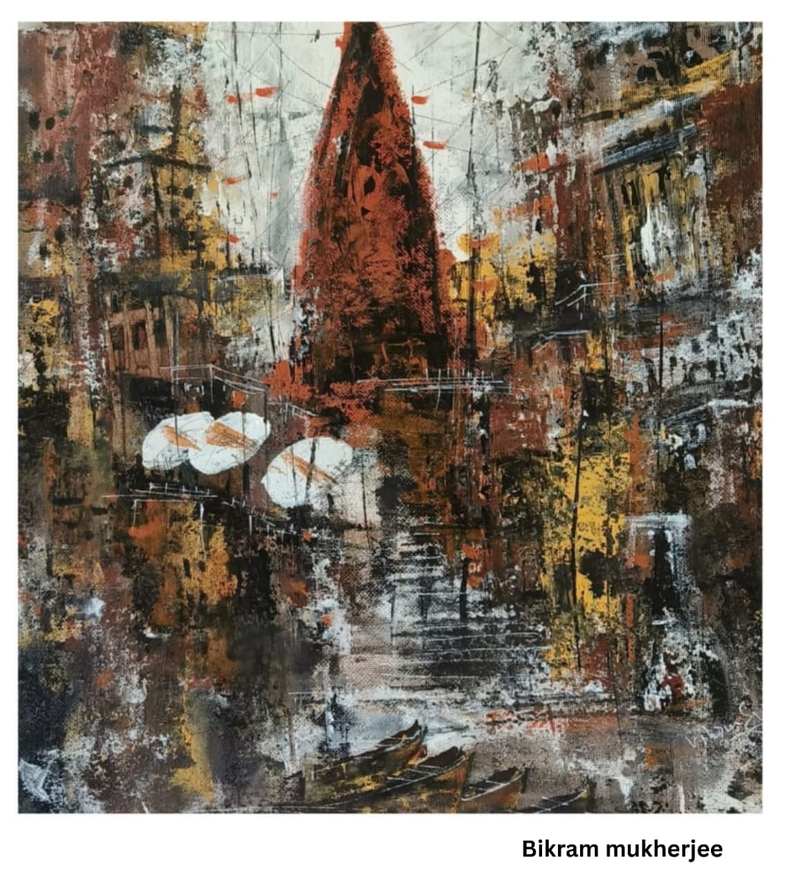 Premium Original Indian Heritage Art – Ascent of the Temple by Vikram Kumar Mukherjee